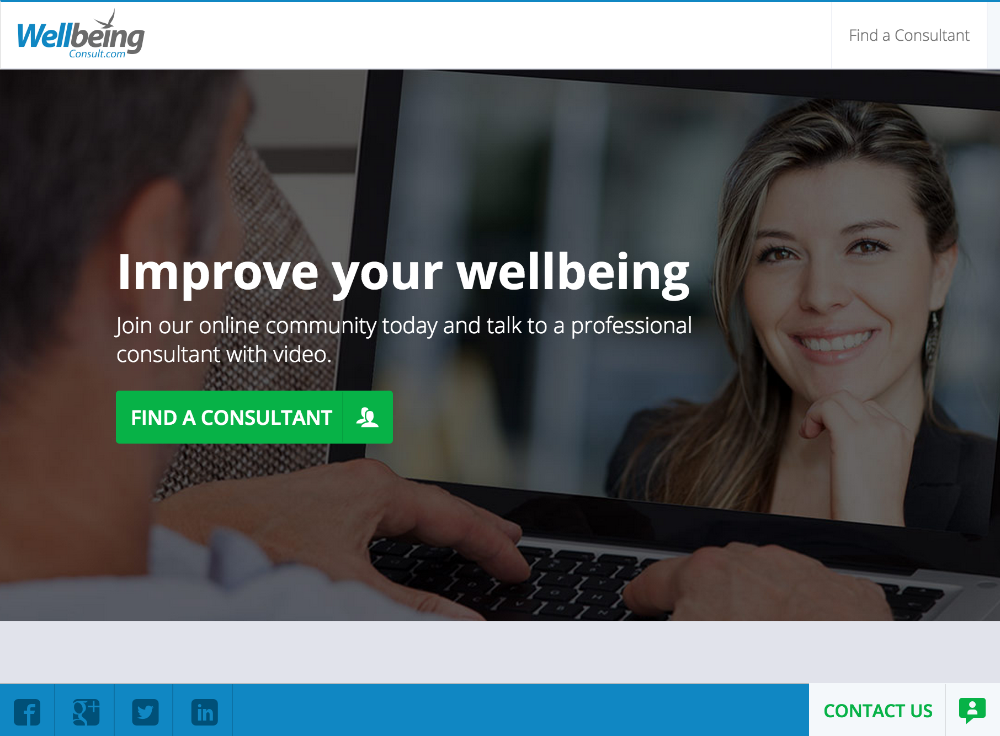 WellBeing Consult home page - built by WebRTC.ventures