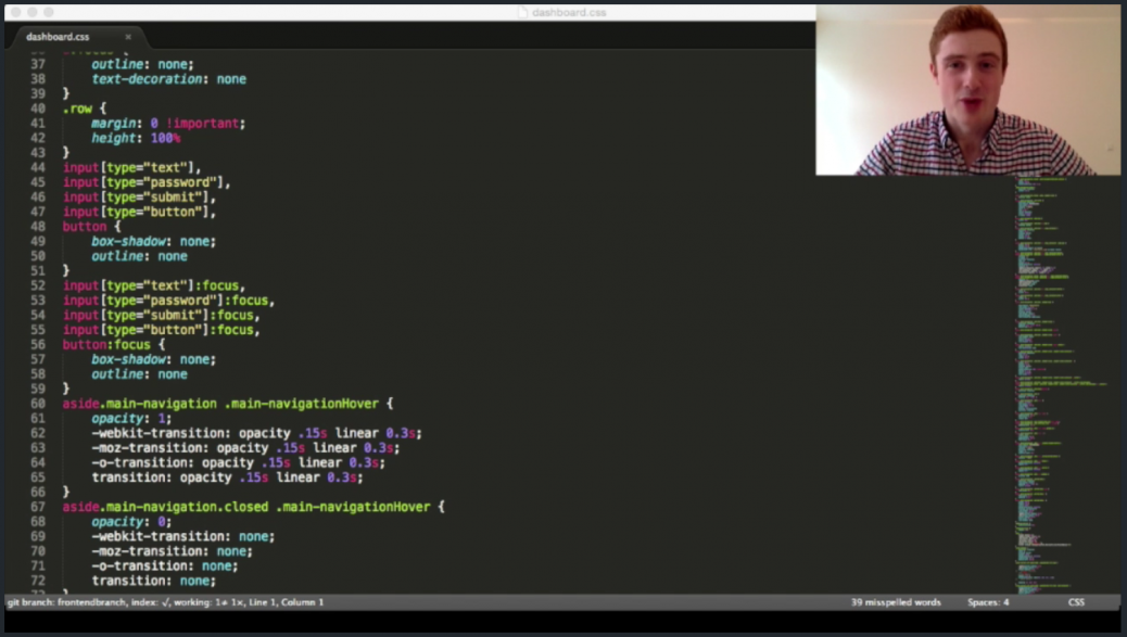 A LiveCoding.tv session with video enabled